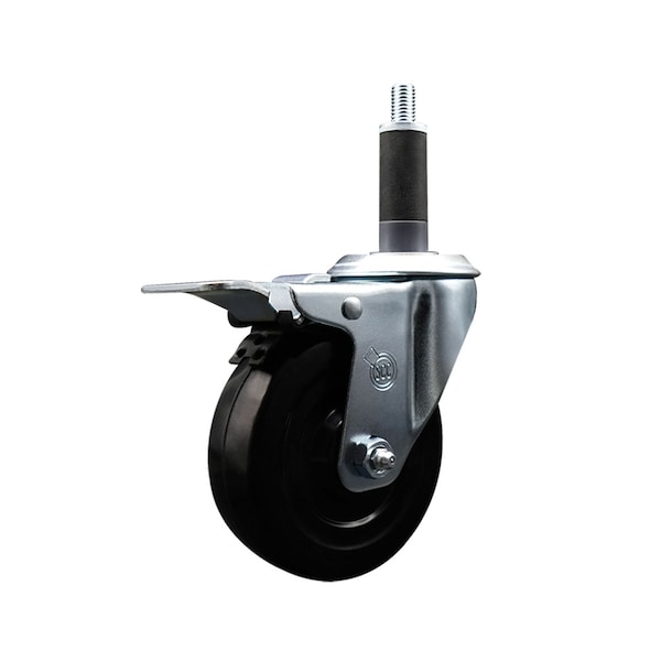 4'' Hard Rubber Swivel 1'' Expanding Stem Caster Total Lock Brake